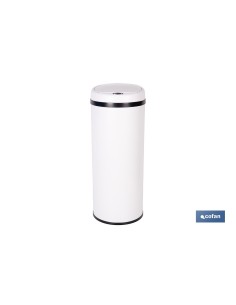 CUBO DE BASURA BLANCO CON SENSOR Y CUBO INTERIOR 50 L 30,5 X 78 CM