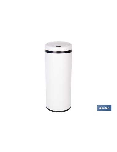 CUBO DE BASURA BLANCO CON SENSOR Y CUBO INTERIOR 50 L 30,5 X 78 CM