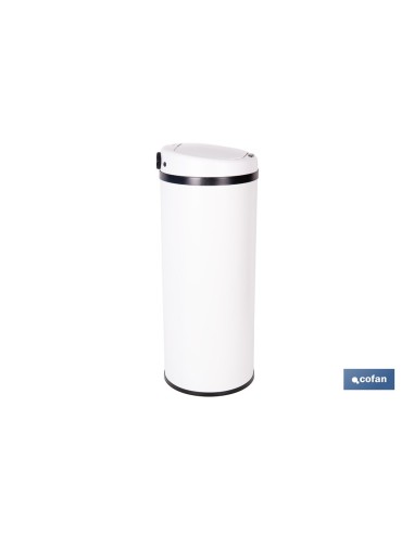 CUBO DE BASURA BLANCO CON SENSOR Y CUBO INTERIOR 50 L 30,5 X 78 CM