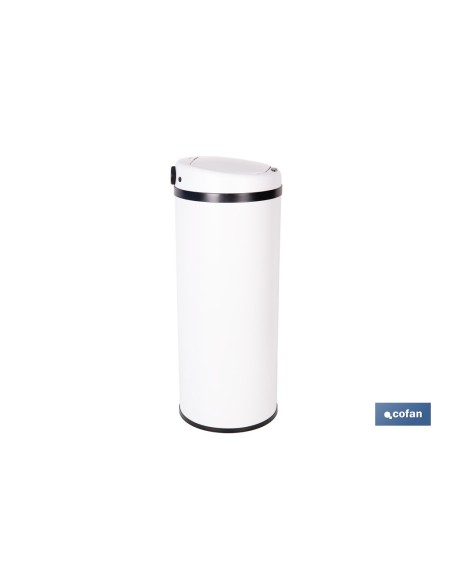 CUBO DE BASURA BLANCO CON SENSOR Y CUBO INTERIOR 50 L 30,5 X 78 CM