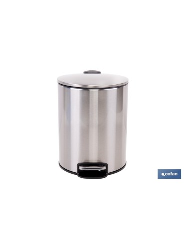 CUBO DE BASURA DE ACERO CON PEDAL Y CUBO INTERIOR 5 L 20,3 X 26,2 CM