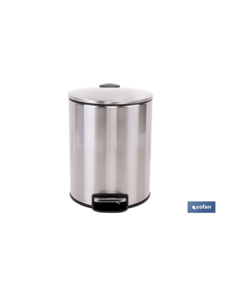 CUBO DE BASURA DE ACERO CON PEDAL Y CUBO INTERIOR 5 L 20,3 X 26,2 CM