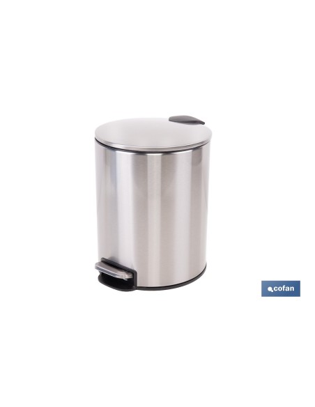 CUBO DE BASURA DE ACERO CON PEDAL Y CUBO INTERIOR 5 L 20,3 X 26,2 CM