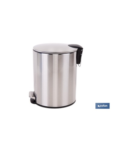 CUBO DE BASURA DE ACERO CON PEDAL Y CUBO INTERIOR 5 L 20,3 X 26,2 CM