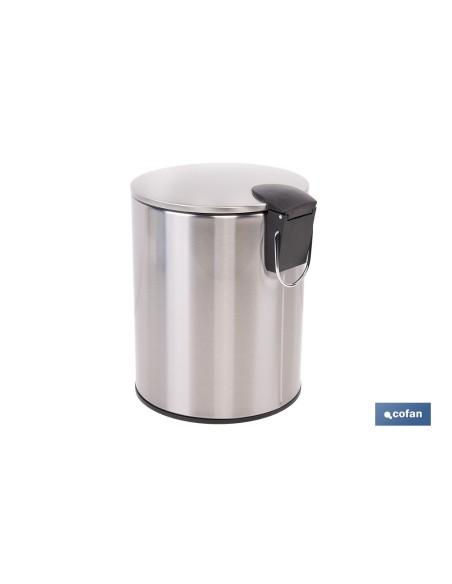 CUBO DE BASURA DE ACERO CON PEDAL Y CUBO INTERIOR 5 L 20,3 X 26,2 CM