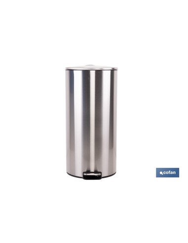 CUBO DE BASURA DE ACERO CON PEDAL Y CUBO INTERIOR 27 L 29,2 X 61,5 CM