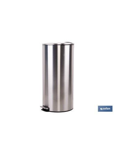 CUBO DE BASURA DE ACERO CON PEDAL Y CUBO INTERIOR 27 L 29,2 X 61,5 CM