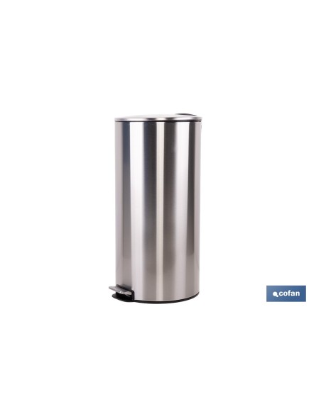 CUBO DE BASURA DE ACERO CON PEDAL Y CUBO INTERIOR 27 L 29,2 X 61,5 CM