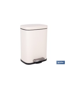 CUBO DE BASURA BEIGE CON PEDAL Y CUBO INTERIOR 5 L 21 X 18,5 X 30 CM