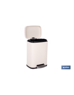 CUBO DE BASURA BEIGE CON PEDAL Y CUBO INTERIOR 5 L 21 X 18,5 X 30 CM 2