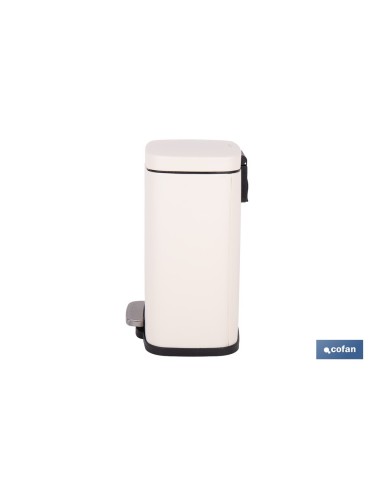 CUBO DE BASURA BEIGE CON PEDAL Y CUBO INTERIOR 5 L 21 X 18,5 X 30 CM
