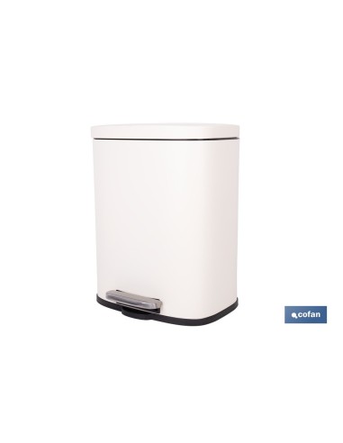 CUBO DE BASURA BEIGE CON PEDAL Y CUBO INTERIOR 20 L 34,2 X 29,3 X 44 CM