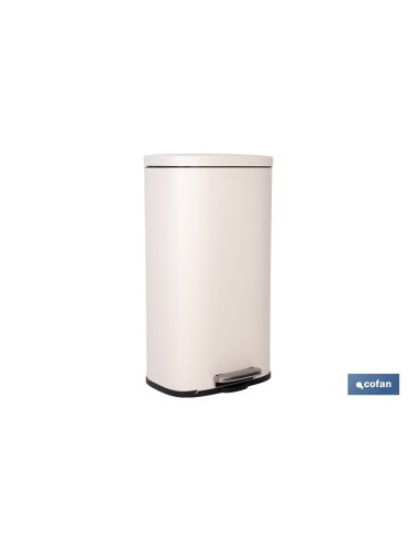 CUBO DE BASURA BEIGE CON PEDAL Y CUBO INTERIOR 30 L 34,2 X 29,3 X 63,5 CM
