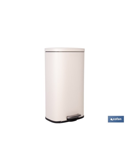 CUBO DE BASURA BEIGE CON PEDAL Y CUBO INTERIOR 30 L 34,2 X 29,3 X 63,5 CM