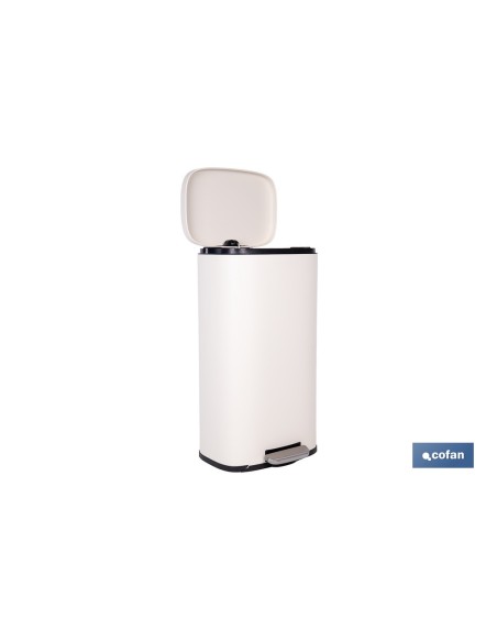 CUBO DE BASURA BEIGE CON PEDAL Y CUBO INTERIOR 30 L 34,2 X 29,3 X 63,5 CM