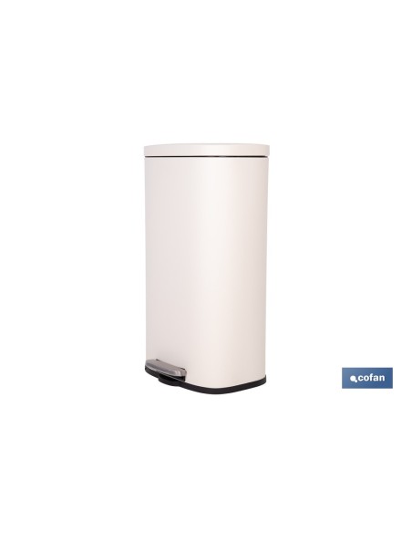 CUBO DE BASURA BEIGE CON PEDAL Y CUBO INTERIOR 30 L 34,2 X 29,3 X 63,5 CM