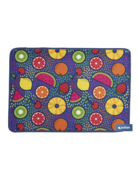 FELPUDO CON ESTAMPADO DIGITAL FRUTAS 50 x 70 CM