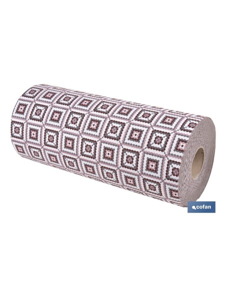 ROLLO DE ALFOMBRA EN CUADROS CROCHET 50% ALGODÓN 50% POLIÉSTER 50 CM X 15 M