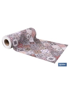 ROLLO DE ALFOMBRA VINÍLICA DISEÑO GEOMÉTRICO 84% VINILO 16% POLIÉSTER 52 CM X 20 M