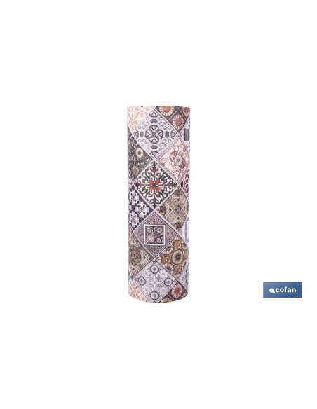 ROLLO DE ALFOMBRA VINÍLICA DISEÑO GEOMÉTRICO 84% VINILO 16% POLIÉSTER 52 CM X 20 M