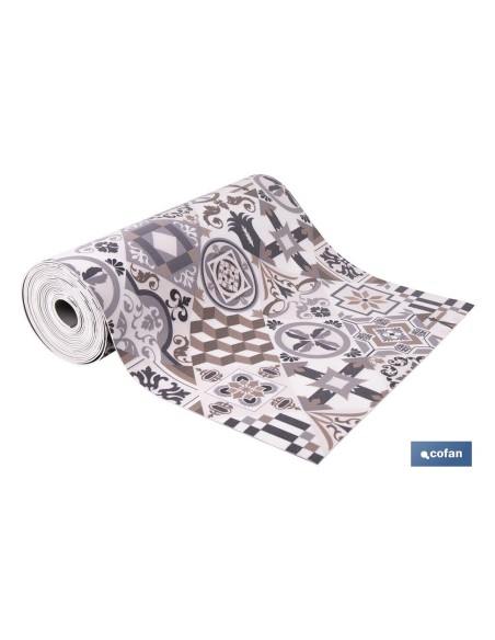 ROLLO DE ALFOMBRA VINILICA DISEÑO ARABESCO 84% VINILO 16% POLIESTER 52 X 20 M