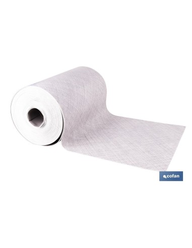 ROLLO DE ALFOMBRA VINÍLICA CON EFECTO JASPEADO GRIS CLARO 84% VINILO 16% POLIÉSTER 52 CM X 20 M