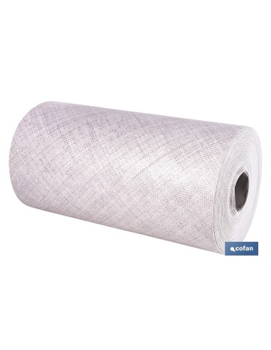 ROLLO DE ALFOMBRA VINÍLICA CON EFECTO JASPEADO GRIS CLARO 84% VINILO 16% POLIÉSTER 52 CM X 20 M