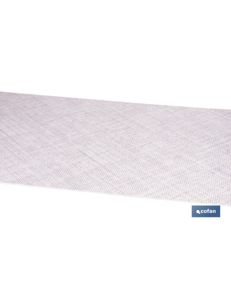 ROLLO DE ALFOMBRA VINÍLICA CON EFECTO JASPEADO GRIS CLARO 84% VINILO 16% POLIÉSTER 52 CM X 20 M