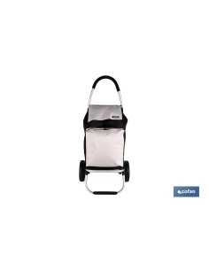 CARRO DE LA COMPRA NEGRO Y BEIGE PLEGABLE DE ALUMINIO CON 2 RUEDAS GRANDES 43 L 2