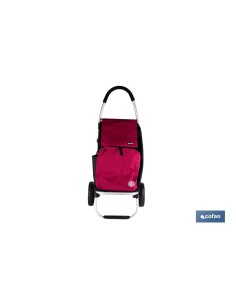 CARRO DE LA COMPRA NEGRO Y GRANATE PLEGABLE DE ALUMINIO CON 2 RUEDAS GRANDES 43 L 2