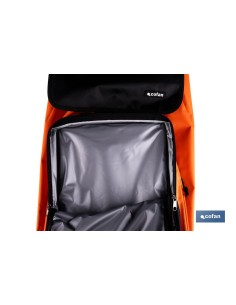 CARRO DE LA COMPRA NARANJA Y NEGRO ABATIBLE DE ALUMINIO CON 6 RUEDAS GIRATORIAS 53 L