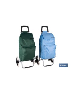 CARRO DE LA COMPRA AZUL PLEGABLE DE HIERRO CON 6 RUEDAS SUBE ESCALERAS 42 L