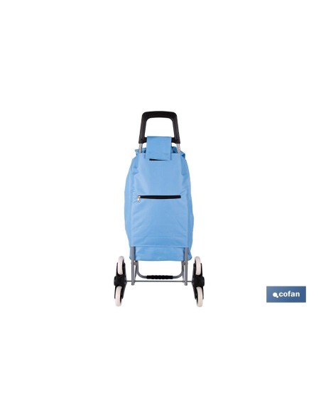 CARRO DE LA COMPRA AZUL PLEGABLE DE HIERRO CON 6 RUEDAS SUBE ESCALERAS 42 L
