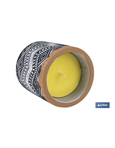 VELA AROMÁTICA DE CITRONELA MACETA DECORADA 170 G