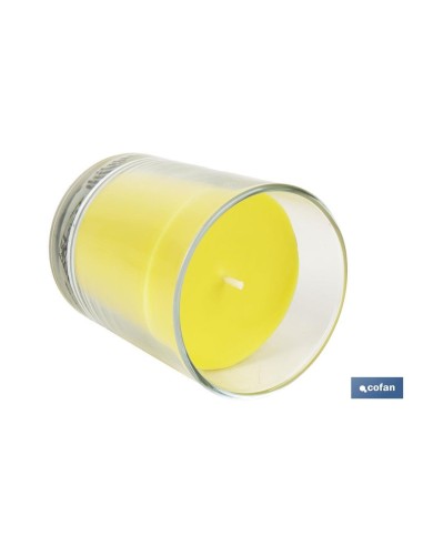 VELA AROMÁTICA DE CITRONELA EN VASO TRANSPARENTE 120 G