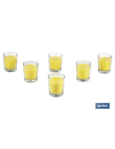 VELA AROMÁTICA DE CITRONELA EN VASO TRANSPARENTE 120 G