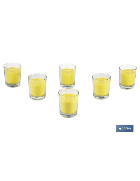 VELA AROMÁTICA DE CITRONELA EN VASO TRANSPARENTE 120 G