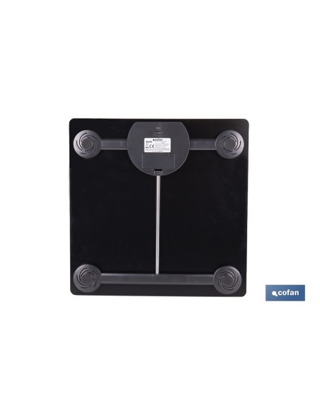 BÁSCULA DE BAÑO DIGITAL DE COLOR PIEDRA CON PANTALLA LED 30 X 30 X 2,2 CM