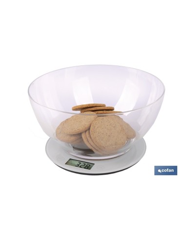 BÁSCULA DE COCINA DIGITAL CON CUENCO DE CAPACIDAD 3,8 L 10 KILOS Ø25,5 X 14 CM