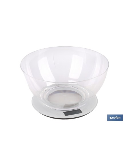 BÁSCULA DE COCINA DIGITAL CON CUENCO DE CAPACIDAD 3,8 L 10 KILOS Ø25,5 X 14 CM