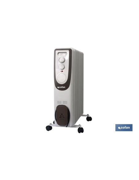 RADIADOR DE ACEITE CON TERMOSTATO REGULABLE 11 ELEMENTOS 2500 W