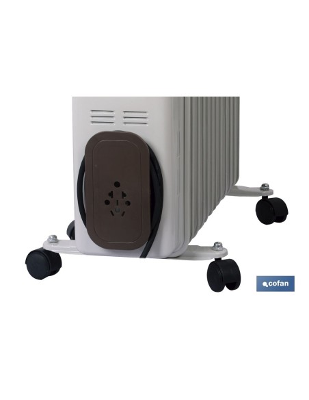 RADIADOR DE ACEITE CON TERMOSTATO REGULABLE 11 ELEMENTOS 2500 W