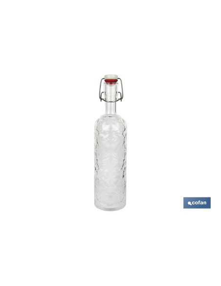 BOTELLA DE VIDRIO TRANSPARENTE CIERRE DE ESTRIBO 1 L VENTA UNITARIA