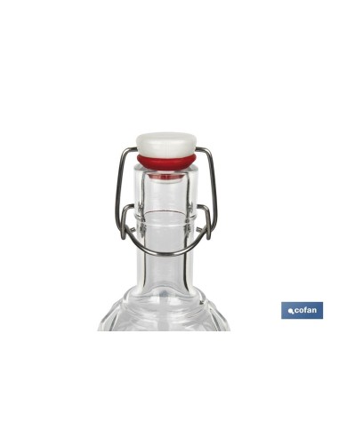 BOTELLA DE VIDRIO TRANSPARENTE CIERRE DE ESTRIBO 1 L VENTA UNITARIA