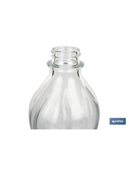 BOTELLA DE VIDRIO TRANSPARENTE CON TAPÓN ACERO INOXIDABLE 1 L