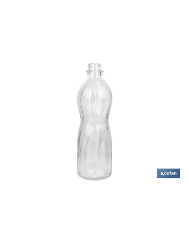 BOTELLA DE VIDRIO TRANSPARENTE TAPÓN ACERO INOXIDABLE 1 L VENTA UNITARIA