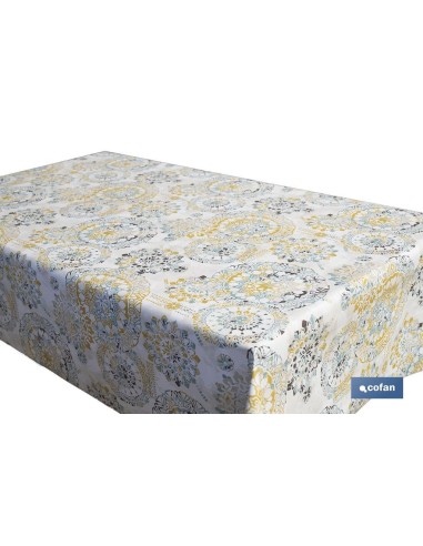 ROLLO DE MANTEL ANTIMANCHAS MOSAICO CÁLIDO 1,40 X 20 M