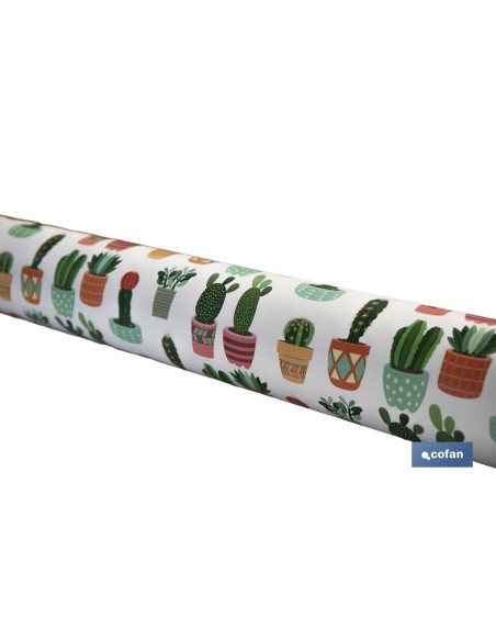 ROLLO DE MANTEL ANTIMANCHAS CON CACTUS 1,40 X 20 M