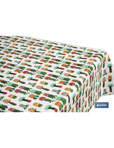 ROLLO DE MANTEL ANTIMANCHAS CON CACTUS 1,40 X 20 M