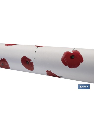 ROLLO DE HULE DISEÑO AMAPOLAS 1,40 X 20 M
